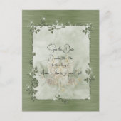 Dusty Green Shiny Elegant Sparkly Save the Date ポストカード (正面)