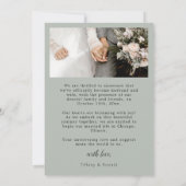 Dusty Green We Eloped 2 Photo Script 結婚's サンキューカード (裏面)