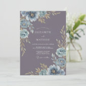 Dusty Lavender Moody Vintage Wedding 招待状 (スタンド正面)
