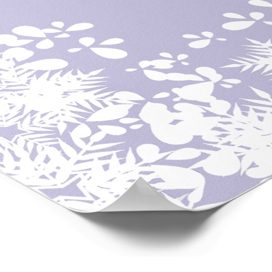 Dusty lavender snowflakes wedding welcome sign ポスター (角)