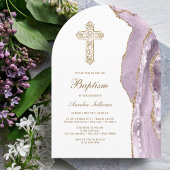 Dusty Lilac Agate Baptism 招待状