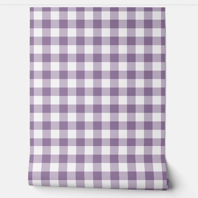 Dusty Lilac Gingham Check Green Buffalo Plaid 壁紙 (ほどく)