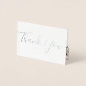 Dusty Mauveフローラ結婚の写真サンキューカード 箔カード (正面)