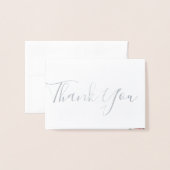 Dusty Mauveフローラ結婚の写真サンキューカード 箔カード (封筒付き正面)