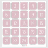 Dusty Mauve Customizable Square Number Stickers シール (シート)