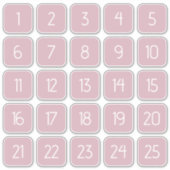Dusty Mauve Customizable Square Number Stickers シール (正面)