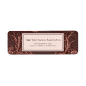 Dusty Mauve Gnarled Tree Engraved Rose ラベル (正面)