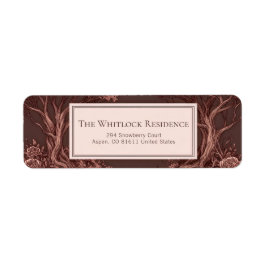 Dusty Mauve Gnarled Tree Engraved Rose ラベル