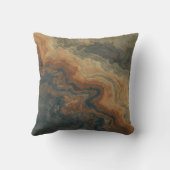 Dusty Navy Blue Burnt Orange Sage Abstract 16" クッション (裏面)