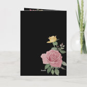 Dusty Pastel Watercolor Roses Black 招待状 (裏面)