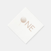 Dusty Peach Balloon Modern First Birthday Party スタンダードカクテルナプキン (角)