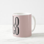 Dusty Pinkの会社カスタムまたはビジネスのロゴ コーヒーマグカップ (正面右)