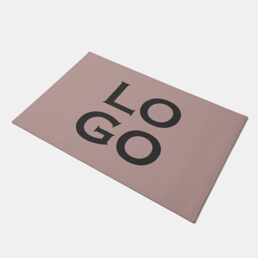 Dusty Pinkの会社カスタムまたはビジネスのロゴ ドアマット (アングル)