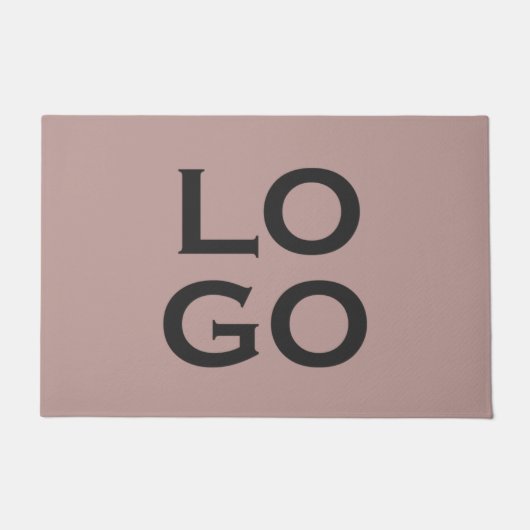 Dusty Pinkの会社カスタムまたはビジネスのロゴ ドアマット (正面)