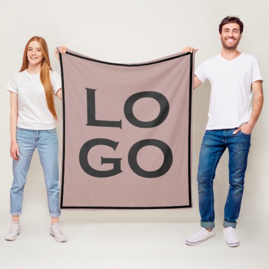 Dusty Pinkの会社カスタムまたはビジネスのロゴ フリースブランケット (インサイチュ)