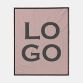 Dusty Pinkの会社カスタムまたはビジネスのロゴ フリースブランケット (正面)