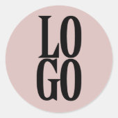 Dusty Pinkの会社カスタムまたはビジネスのロゴ ラウンドシール (正面)