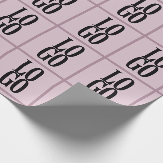 Dusty Pinkの会社カスタムまたはビジネスのロゴ ラッピングペーパー (角)