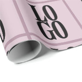 Dusty Pinkの会社カスタムまたはビジネスのロゴ ラッピングペーパー (ロールコーナー)