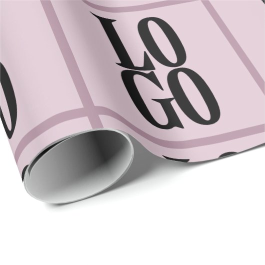 Dusty Pinkの会社カスタムまたはビジネスのロゴ ラッピングペーパー (ロールコーナー)