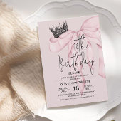 Dusty Pink 18th Birthday ⎮Pink Royal Bow Party 招待状