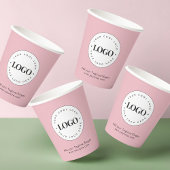 Dusty Pink Addビジネスカスタム会社ロゴパーティー 紙コップ