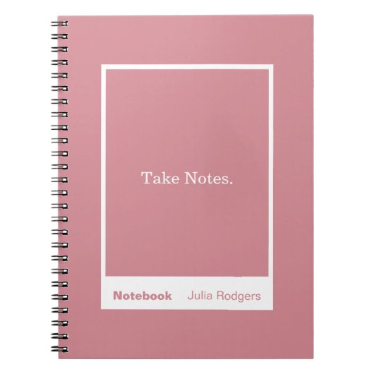 Dusty Pink Block Quote Classic Notebook ノートブック (正面)