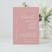 Dusty Pink Blush Rose Wedding Details エンクロージャーカード (スタンド正面)