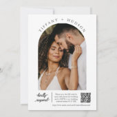 Dusty Pink Bohoのアー結婚チフォトQRコードRSVP 招待状 (裏面)