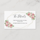 Dusty Pink Bohoフローラ幾何学結婚サイト エンクロージャーカード (正面)