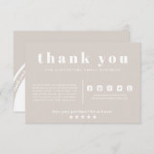 Dusty Pink Boho、スモールビジネスのご注文に感謝 エンクロージャーカード (正面/裏面)