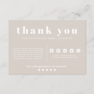 Dusty Pink Boho、スモールビジネスのご注文に感謝 エンクロージャーカード