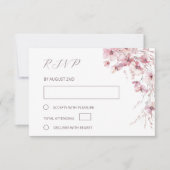 Dusty Pink Boho Floral Wedding 出欠カード (正面)