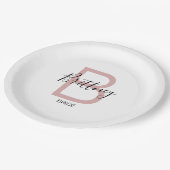 Dusty Pink Bride Monogram ペーパープレート (アングル)