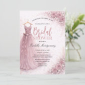 Dusty Pink Bridesmaid Dress Bridal Shower 招待状 (スタンド正面)