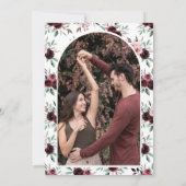 Dusty Pink Burgundy Floral Wedding セーブザデート (裏面)