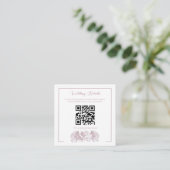 Dusty Pink Calligraphy QR Code Wedding エンクロージャーカード (スタンド正面)