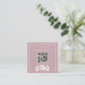Dusty Pink Calligraphy QR Info Wedding エンクロージャーカード (スタンド正面)