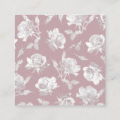 Dusty Pink Calligraphy QR Info Wedding エンクロージャーカード (裏面)