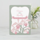 Dusty pink Cattleya orchid wedding modern floral 招待状 (スタンド正面)
