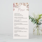 Dusty Pink Cream Magnolia Floral Wedding Menu Card 招待状 (スタンド正面)