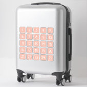 Dusty Pink Customizable Square Number Stickers  シール (スーツケース)