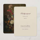 Dusty Pink Dutch Floral Wedding RSVP (正面/裏面)