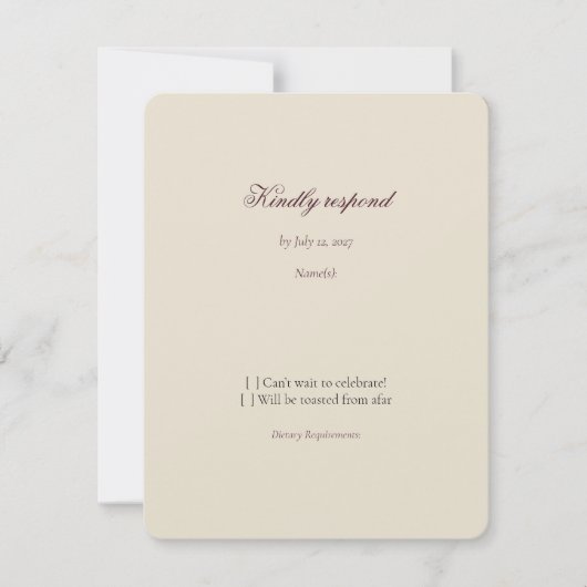 Dusty Pink Dutch Floral Wedding RSVP (正面)