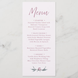 Dusty Pink Elegant Script Wedding Menu メニュー