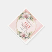 Dusty Pink Eucalyptus Boho 90th Birthday Party   スタンダードカクテルナプキン (角)