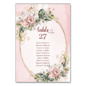 Dusty Pink Eucalyptus Wedding Table Number Sign テーブルナンバー (裏面)