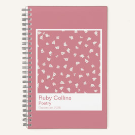 Dusty Pink Floral Aesthetic Notebook ノートブック
