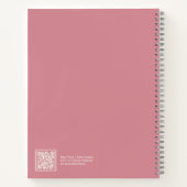 Dusty Pink Floral Aesthetic Notebook ノートブック (裏面)