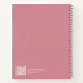 Dusty Pink Floral Aesthetic Notebook ノートブック (裏面)